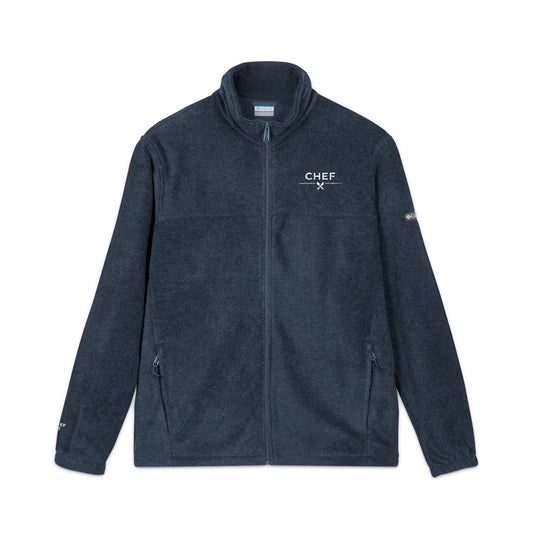 Embroidered Columbia Fleece Jacket — Cozy Outdoor Zip-Up with Chest Logo