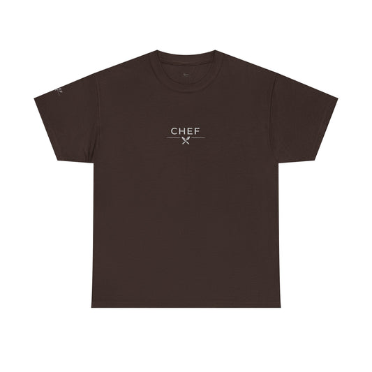 Chef Vertical Logo T‑Shirt – Minimalist Culinary Tee (Chef on the Line)